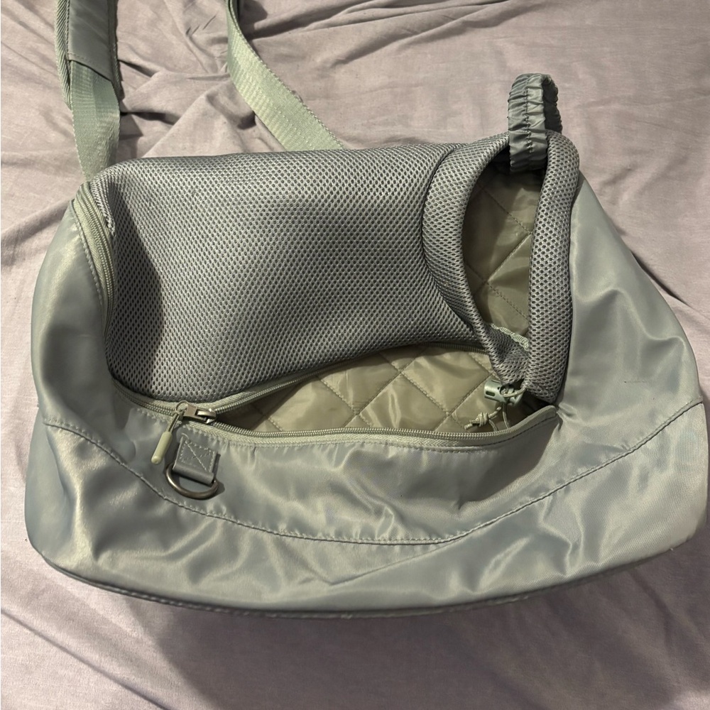 Quilted Light Sage Pet Carrier Sling - Comfortable Small Pet Tote